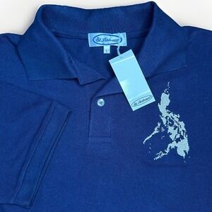 Vintage St Andrews Philippines Golf Polo Shirt Large Navy Island Map Pinoy Ako!
